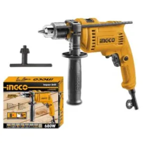 INGCO Impact Drill, 680W | 0-3000rpm | 13mm Power Hammer Drills, Variable Speed Corded Drill Machine, Froward/Reverse Switch Electric Drill with Depth Gauge Home Improvement Construction Concrete