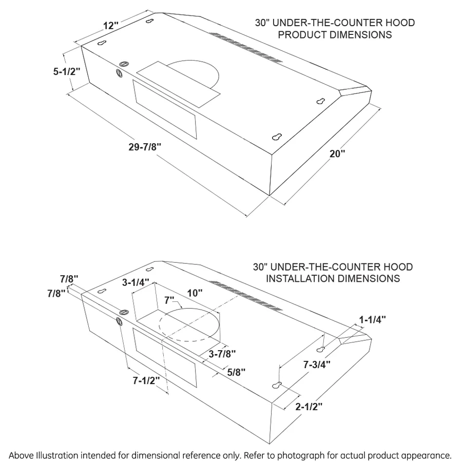 JVX5300BJTS GE® 30" Under The Cabinet Hood