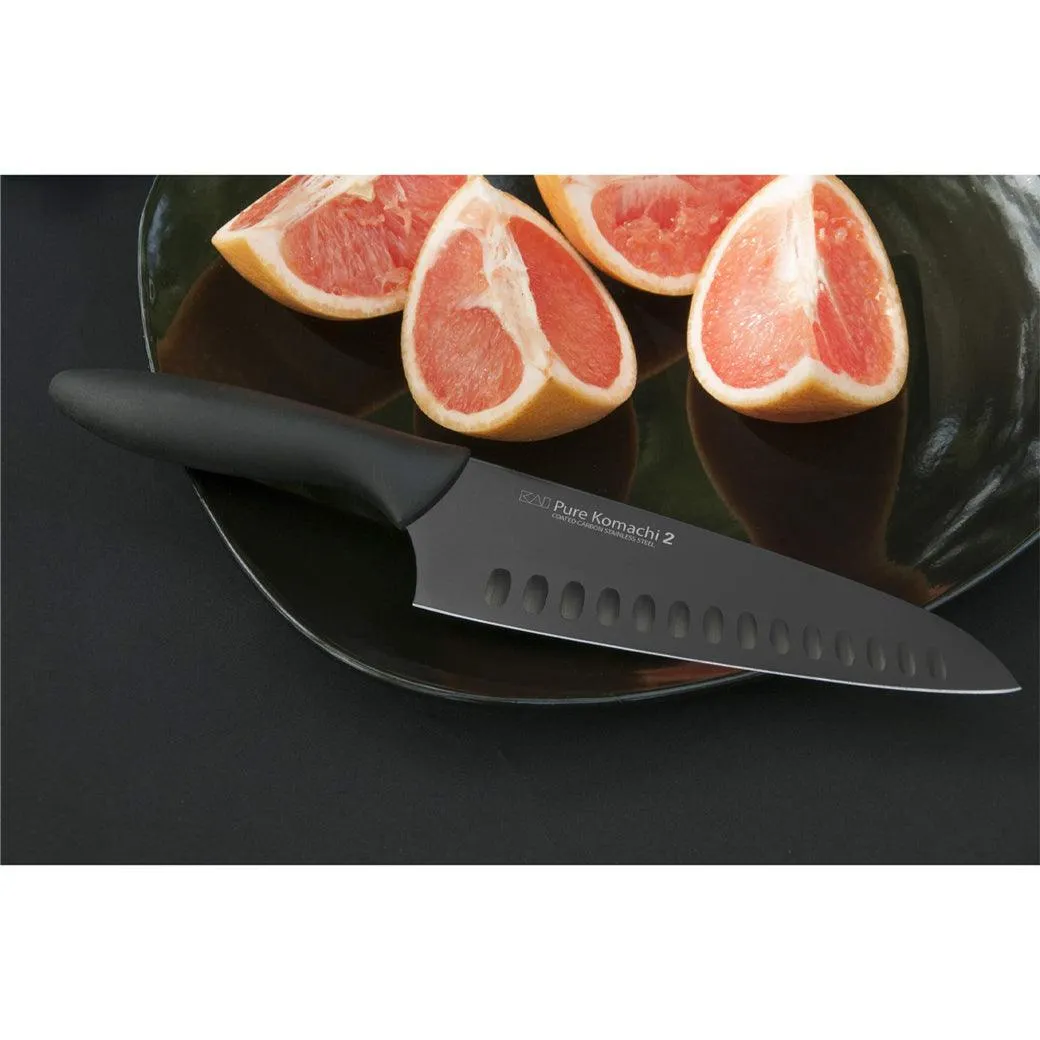 Kai Pure Komachi 2 HG Santoku 6.5″ w/ sheath (Black)