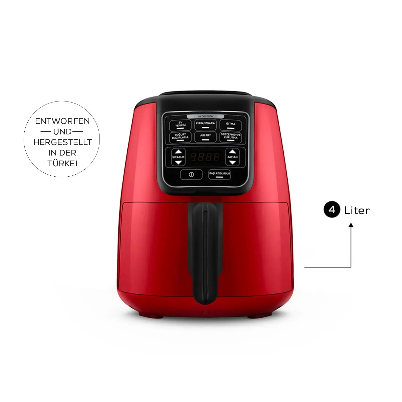 Karaca Air Cook XL 2 in 1 Airfryer Ruby