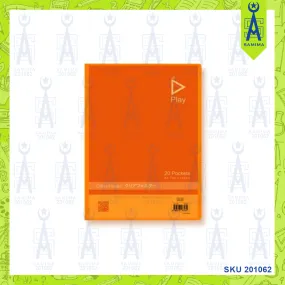 KCK CLEAR FOLDER A4 20 POCKETS ORANGE