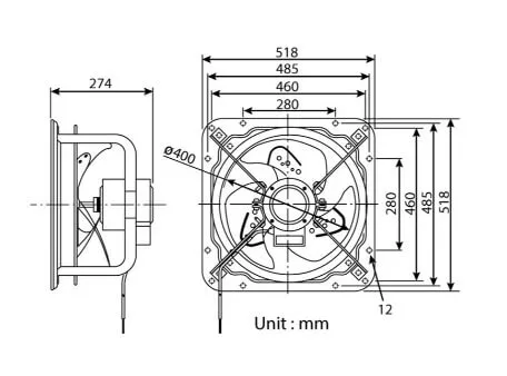 KDK 40GSC Industrial Ventilating Fan (High Pressure) 40cm