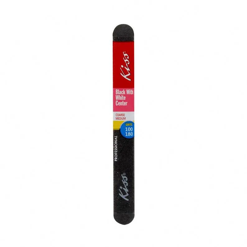 KISS NAIL FILE #F180N Black-N-White Center File