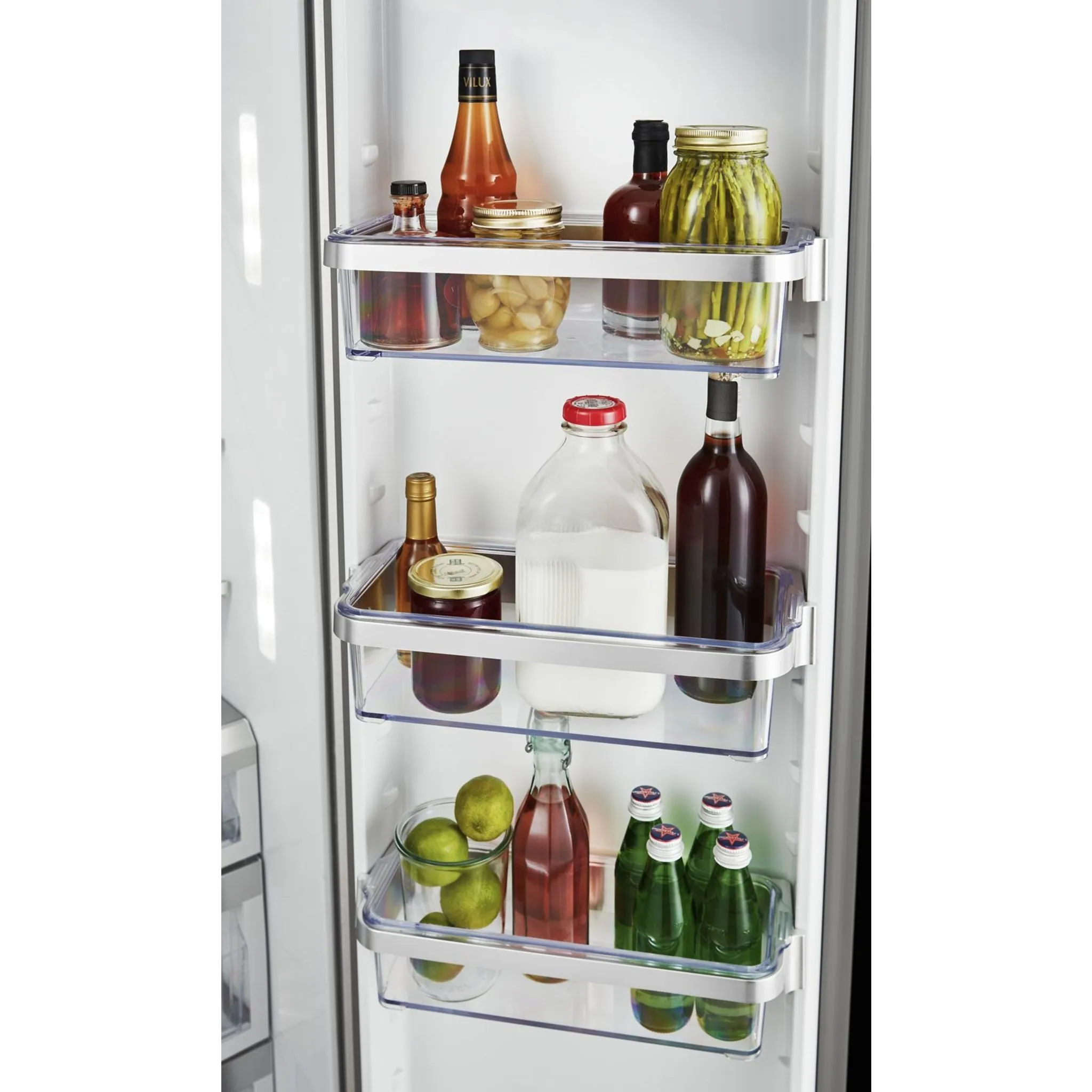 KitchenAid  24.8 cu.. ft. Side-by-Side Refrigerator with Exterior Ice and Water and PrintShield Finish (KRSF705HBS)