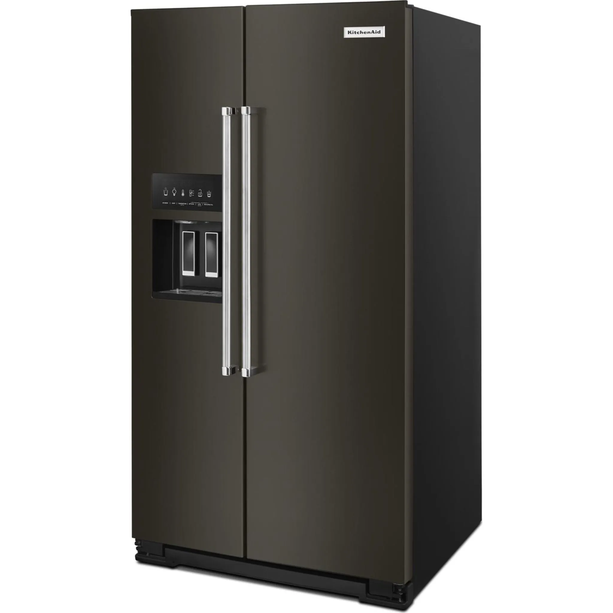 KitchenAid  24.8 cu.. ft. Side-by-Side Refrigerator with Exterior Ice and Water and PrintShield Finish (KRSF705HBS)