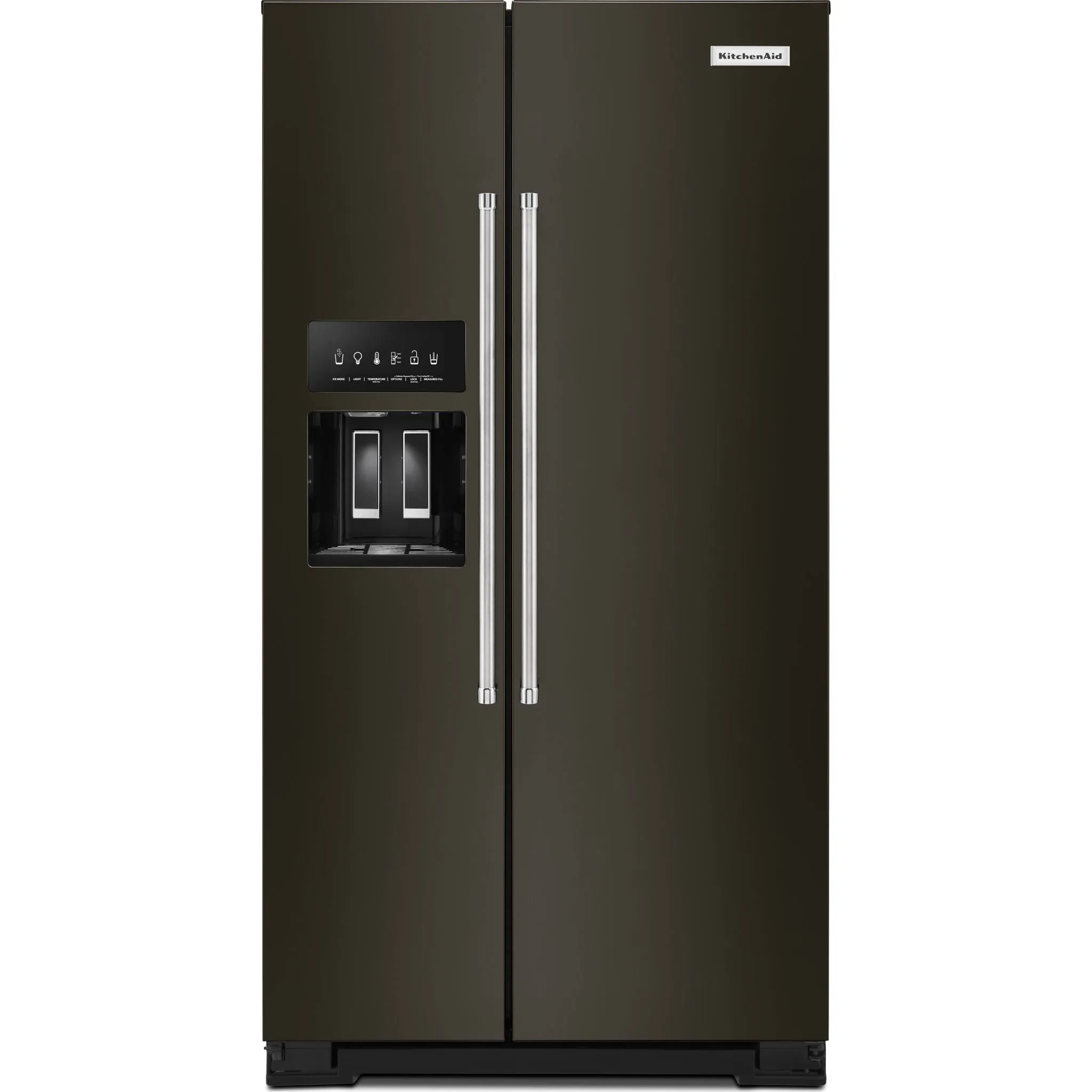 KitchenAid  24.8 cu.. ft. Side-by-Side Refrigerator with Exterior Ice and Water and PrintShield Finish (KRSF705HBS)