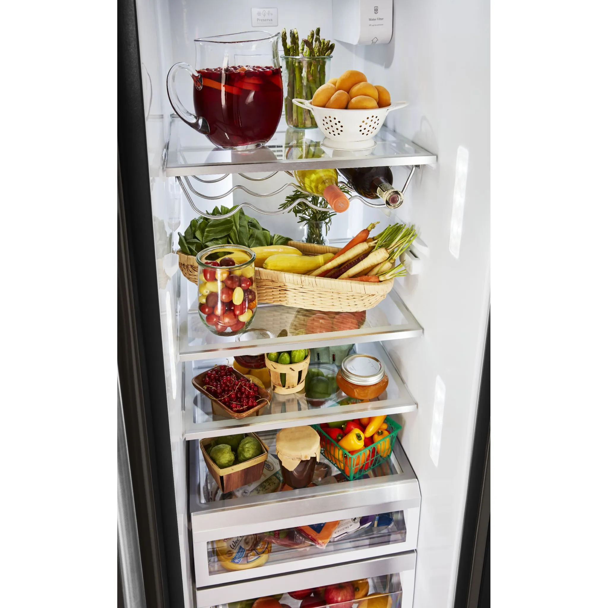 KitchenAid  24.8 cu.. ft. Side-by-Side Refrigerator with Exterior Ice and Water and PrintShield Finish (KRSF705HBS)