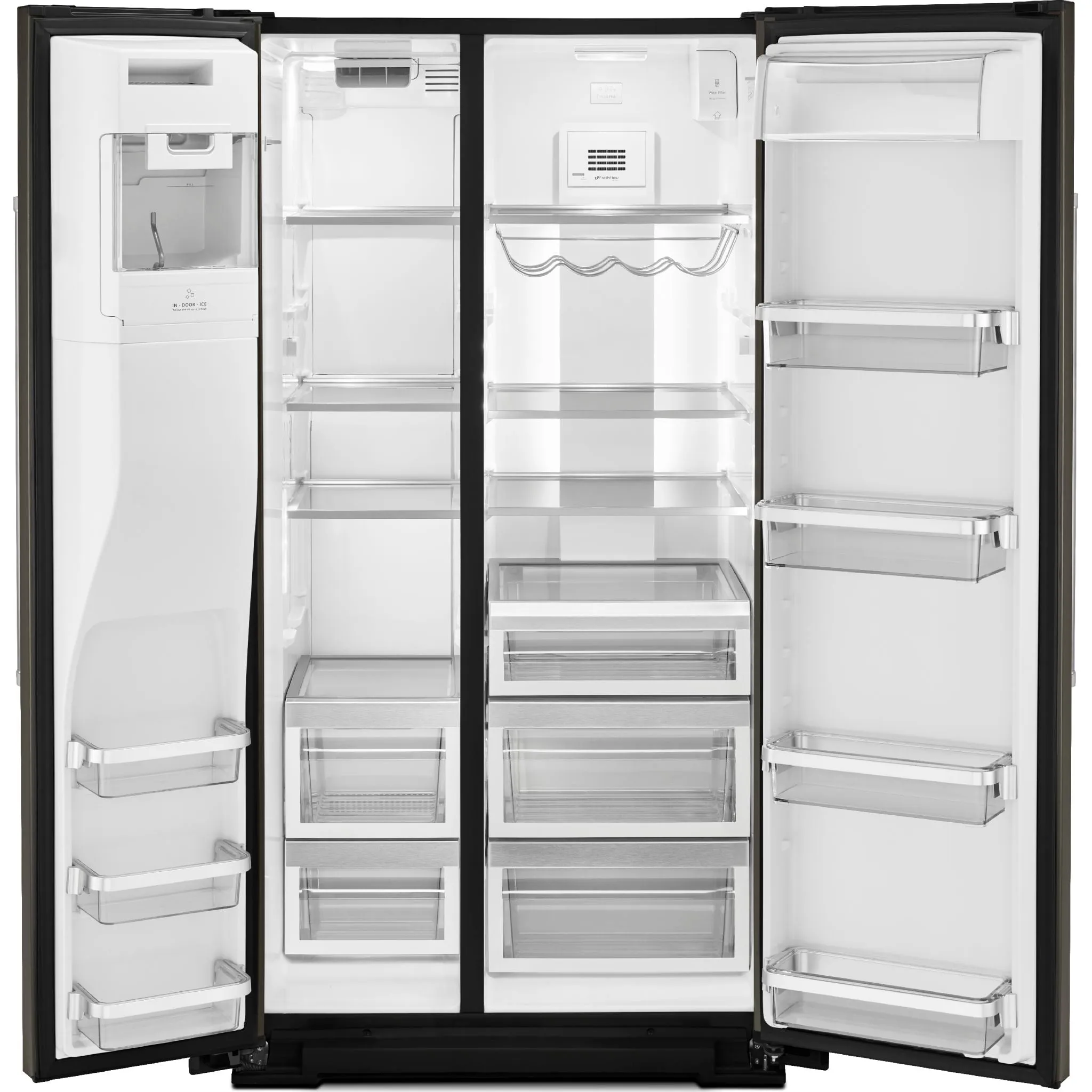 KitchenAid  24.8 cu.. ft. Side-by-Side Refrigerator with Exterior Ice and Water and PrintShield Finish (KRSF705HBS)