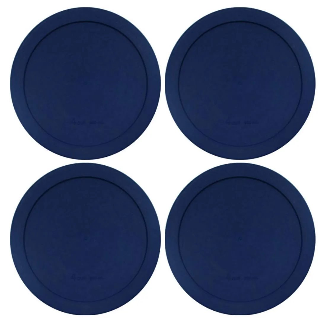 Lids for Pyrex and Anchor Round Glass Containers (2-Cups, Blue-4 PACK