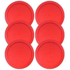 Lids for Pyrex and Anchor Round Glass Containers (4-Cups, Red-6 PACK