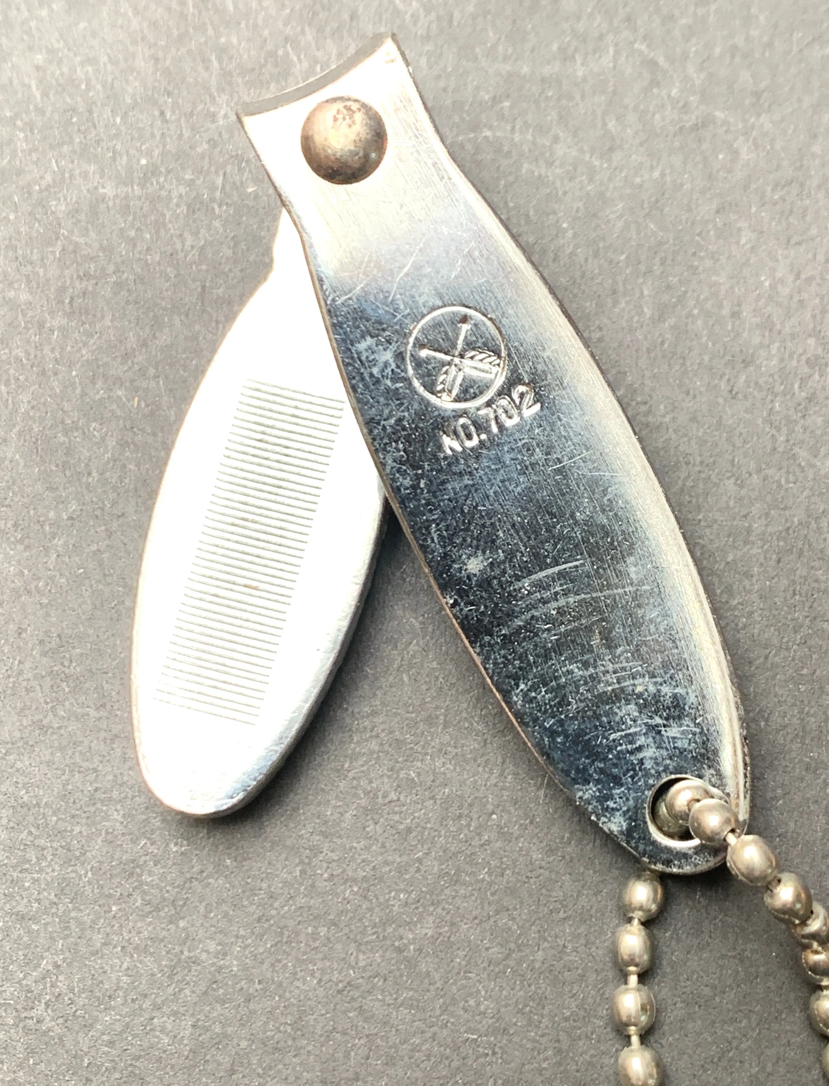 Lovely Vintage Enamel Nail Clippers and File Key Ring