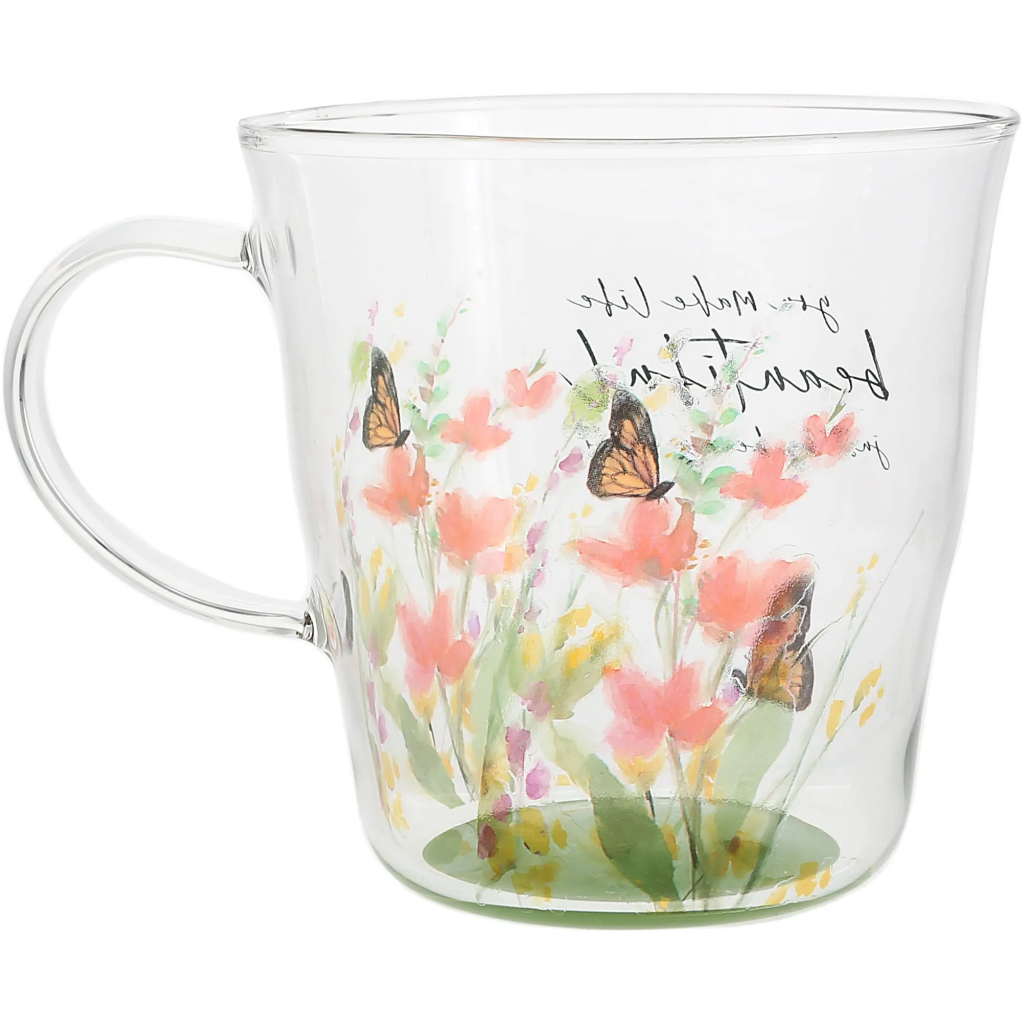 Make Life Beautiful 13.5 oz Glass Cup