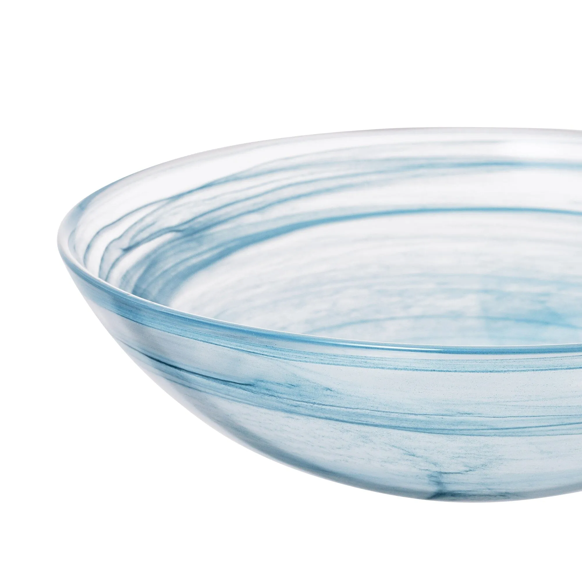 Marble Glass Bowl Large Blue