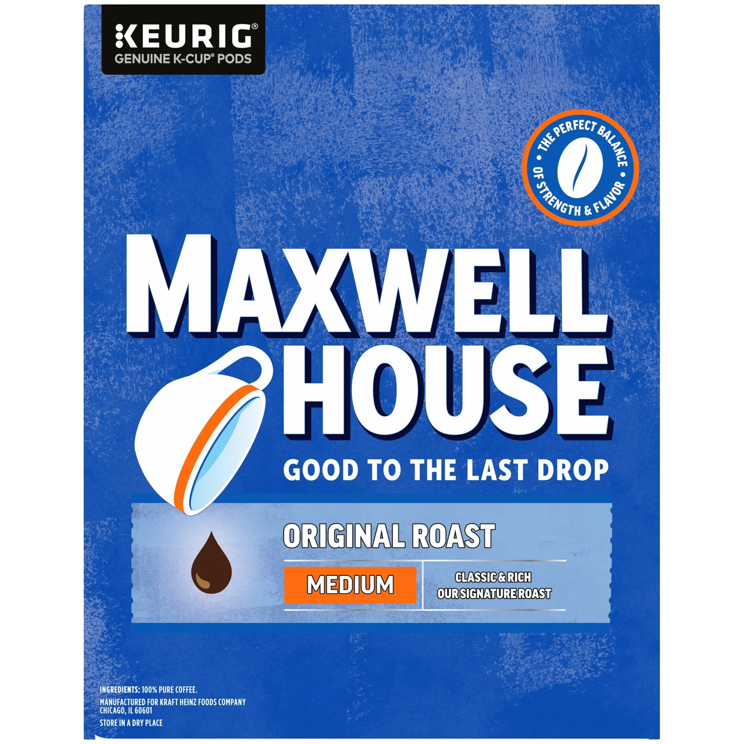 Maxwell House Original Roast Ground Coffee K-Cups, 48 ct Box