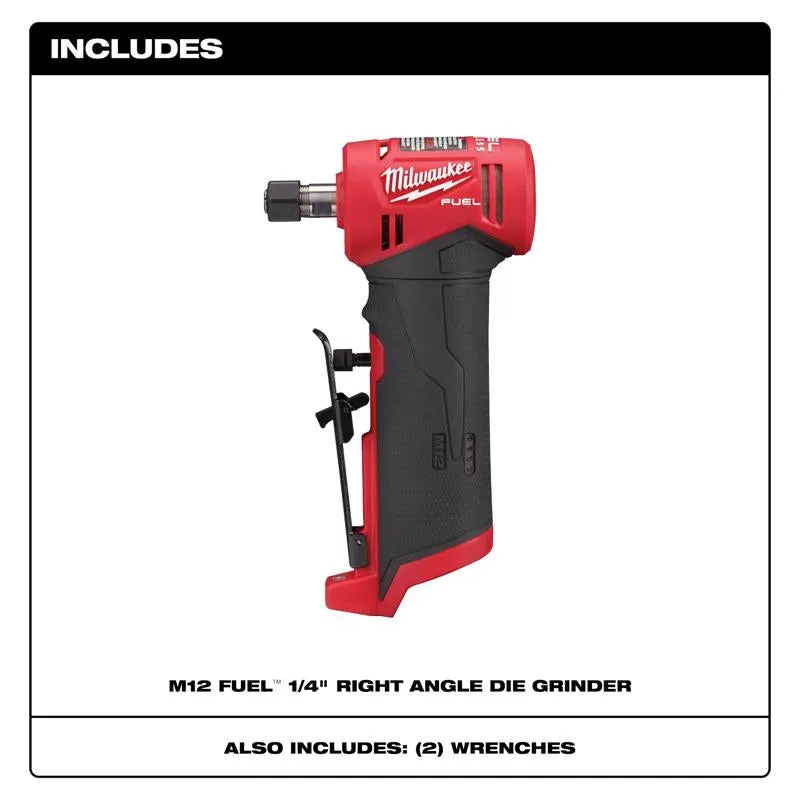 Milwaukee M12 FUEL Brushless Cordless 1/4 in. Right Angle Die Grinder Tool Only