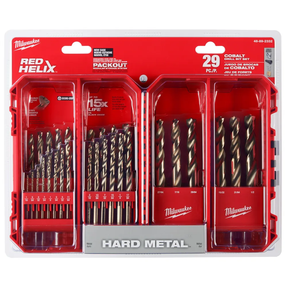 Milwaukee Red Helix Cobalt Drill Bit Set 29Pc