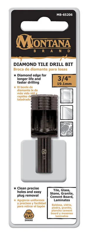 Montana Brand 3/4 in. Alloy Steel Drill Bit 3-Flat Shank 1 pc