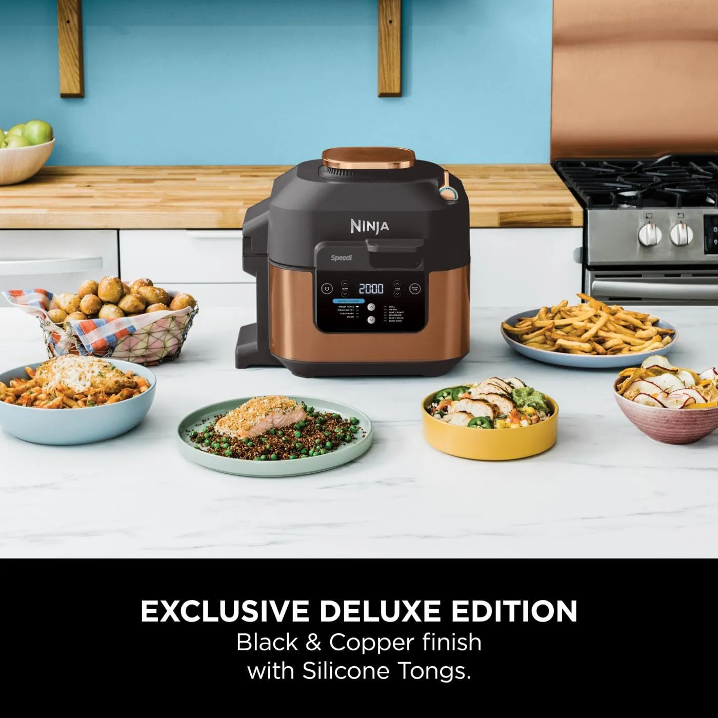 Ninja Speedi 10-in-1 Rapid Cooker & Air Fryer, 5.7L, Cooks 4 Portions in 15 Minutes, Copper Black (ON400UKCP)