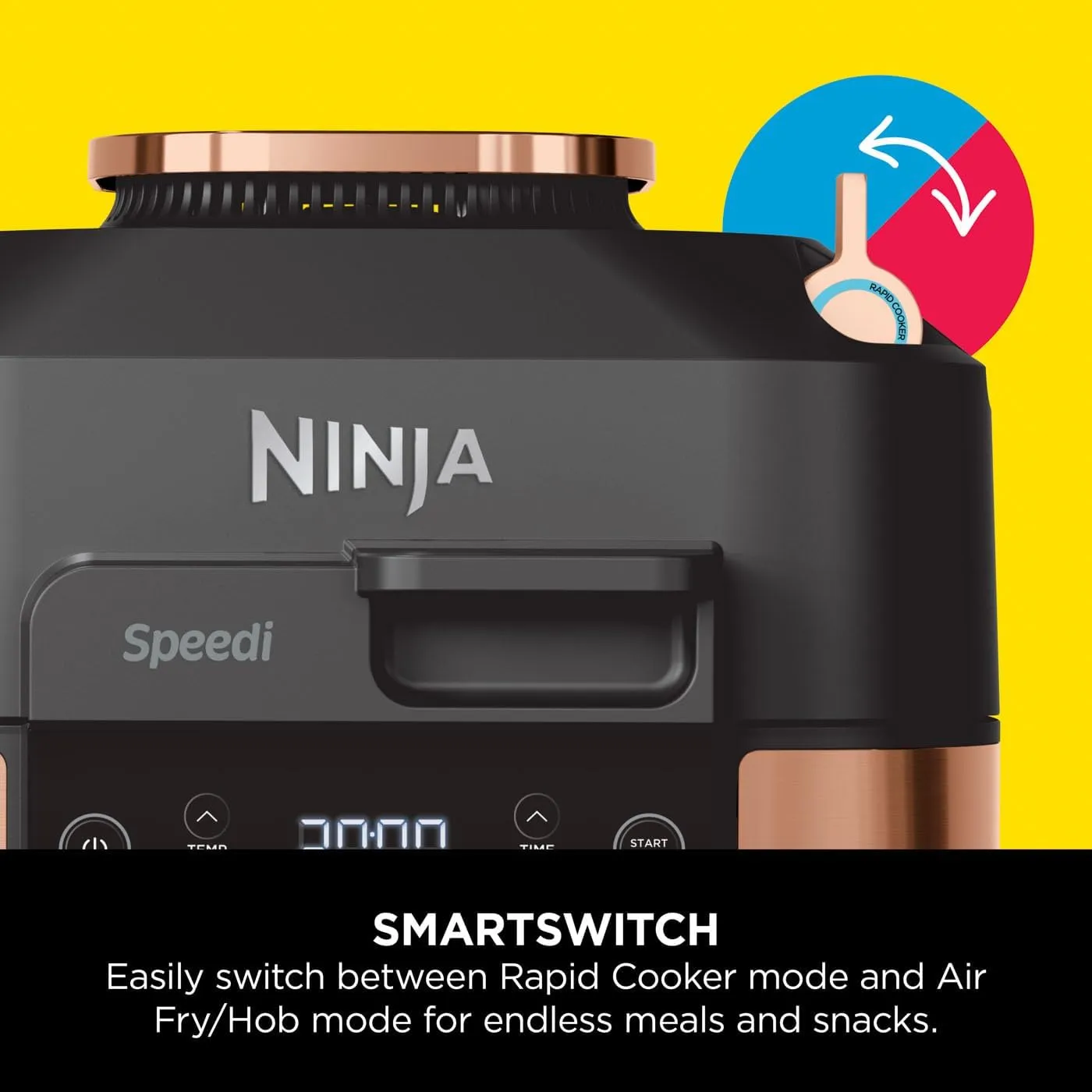 Ninja Speedi 10-in-1 Rapid Cooker & Air Fryer, 5.7L, Cooks 4 Portions in 15 Minutes, Copper Black (ON400UKCP)