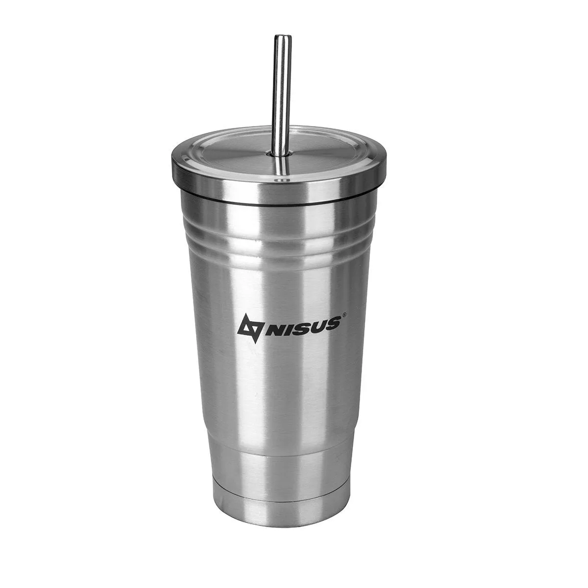 Nisus Stainless Steel Tumbler with Straw and Lid, 16 oz