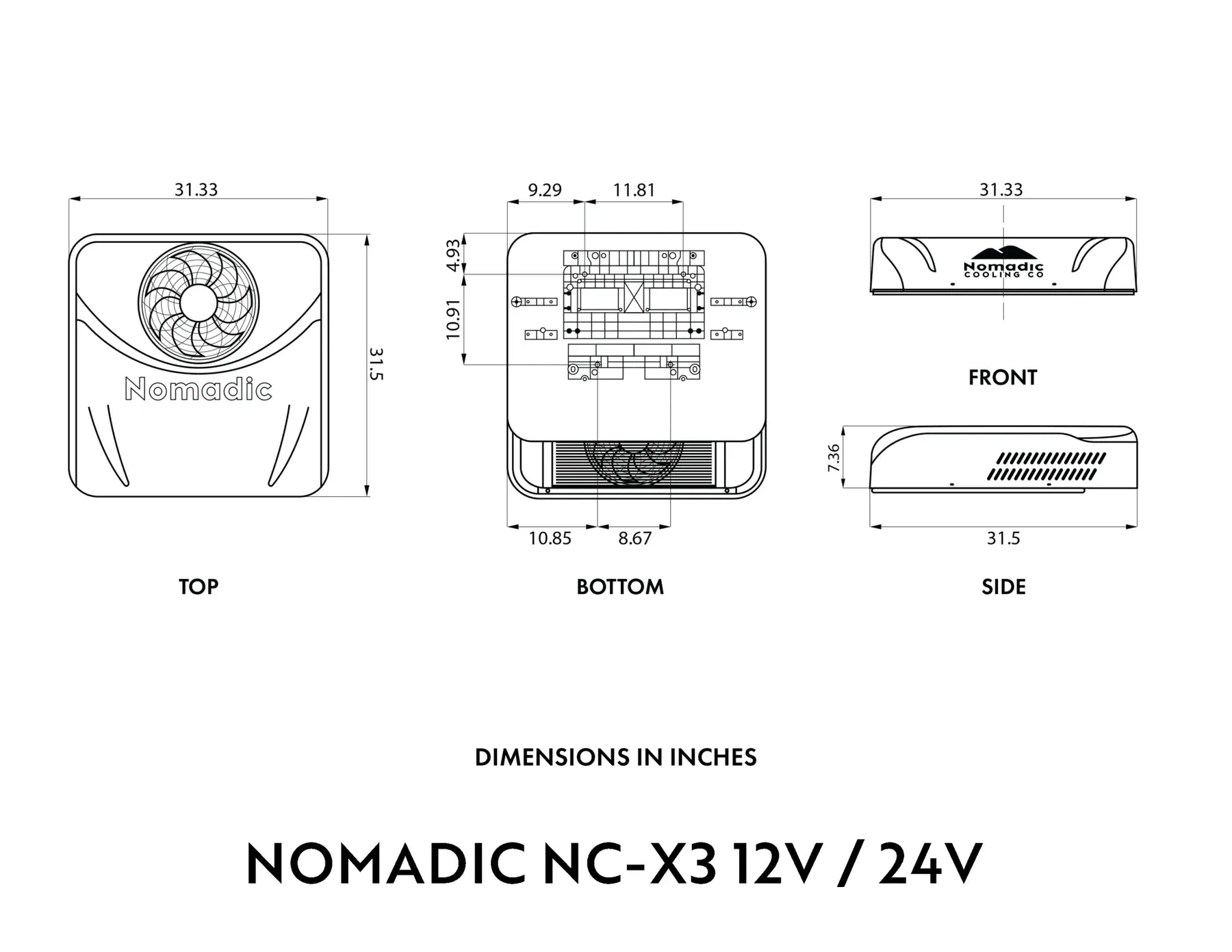 Nomadic Innovations X3 48V Air Conditioner