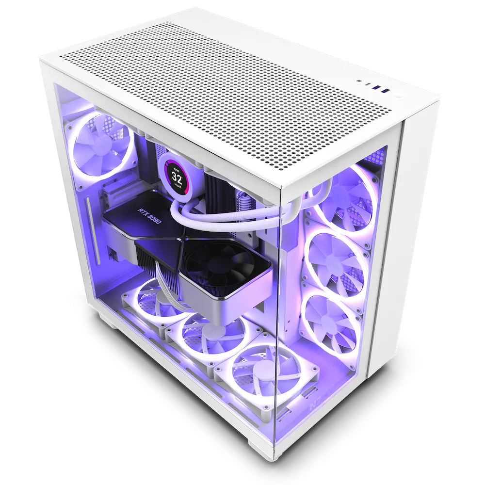 NZXT H9 FLOW Matte White 啞光白色 Tempered Glass ATX Case CM-H91FW-01