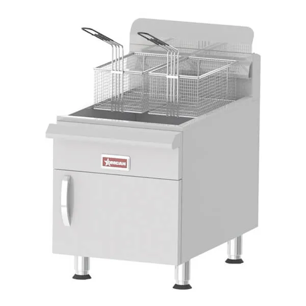 Omcan 43088 30 lbs NG Countertop Gas Fryer - 53,000 BTU