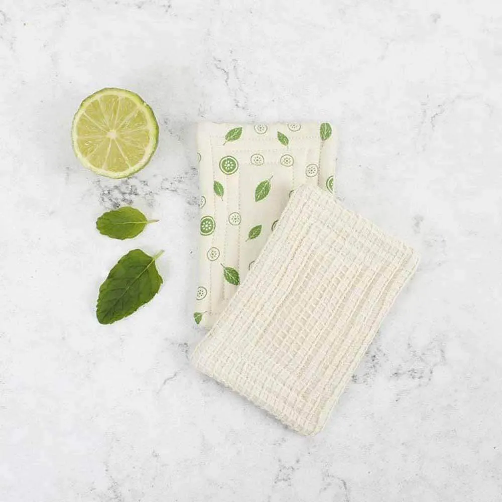 Organic Cotton 'Scrub' Unsponge - Mint Leaf - Pack of 2