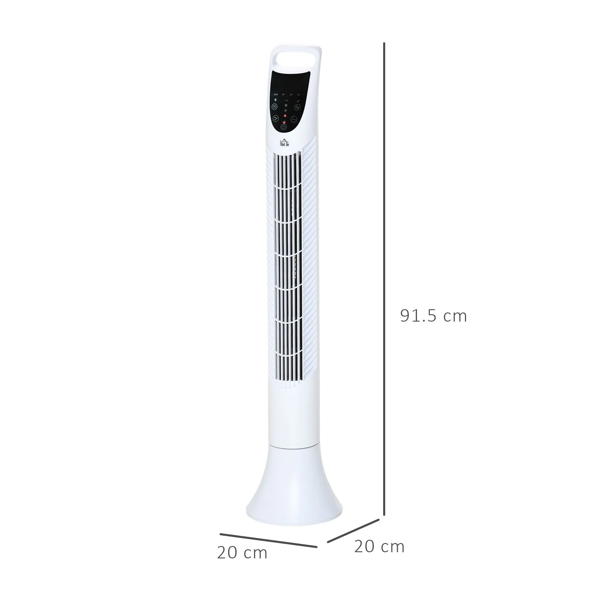 Oscillating Three Speed Tower Fan With Timer & Remote Control White