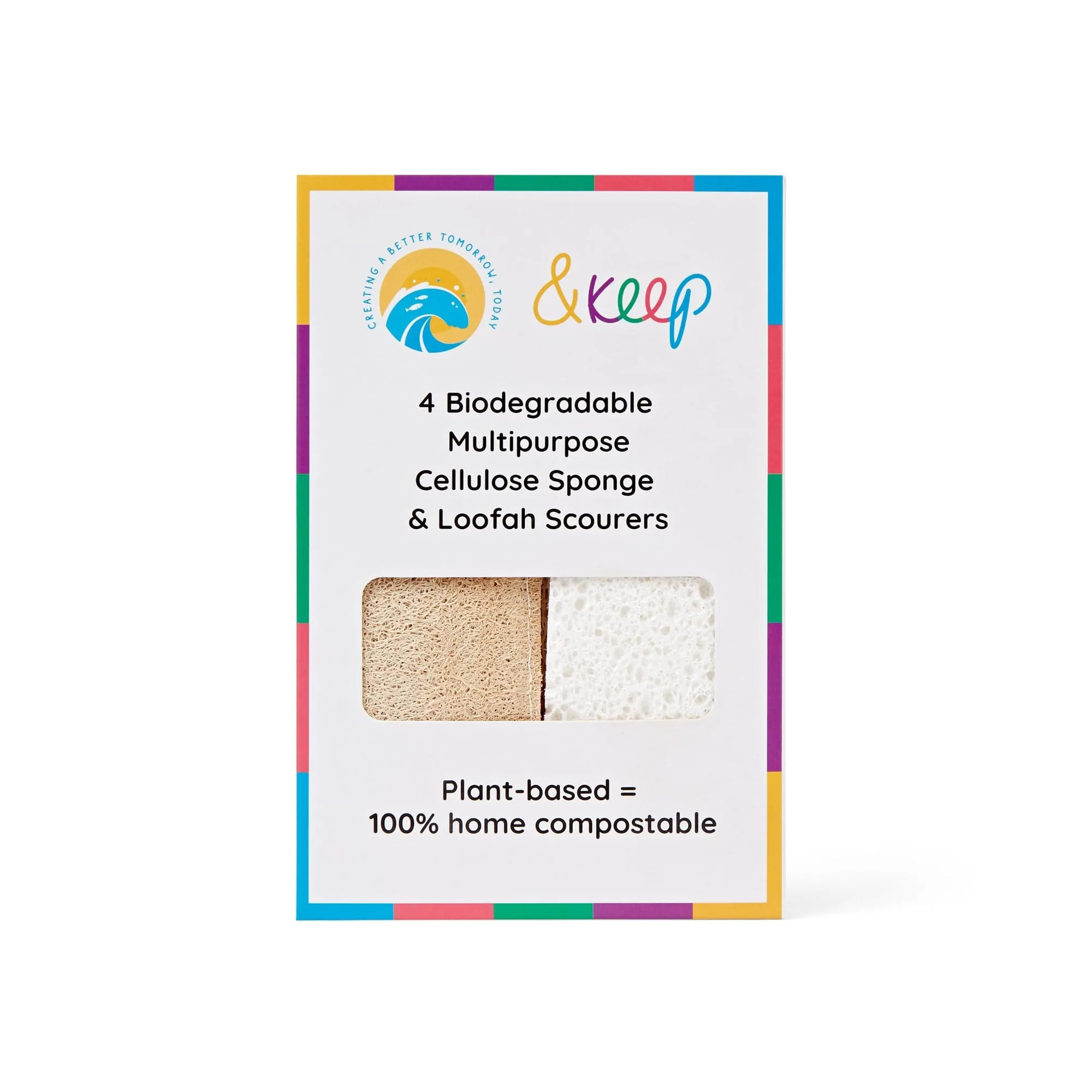 Pack of 4 &Keep Loofah Kitchen Sponge Scourers