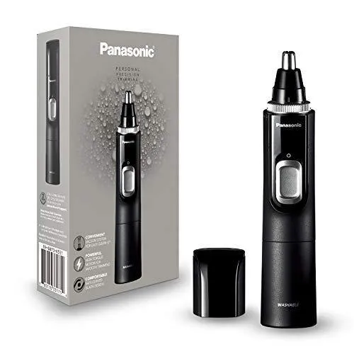 Panasonic Men’s Ear and Nose Hair Trimmer with Vacuum Cleaning System – Wet Dry Hypoallergenic High-Performance Dual Edge Blade - ER-GN70-K (Black)