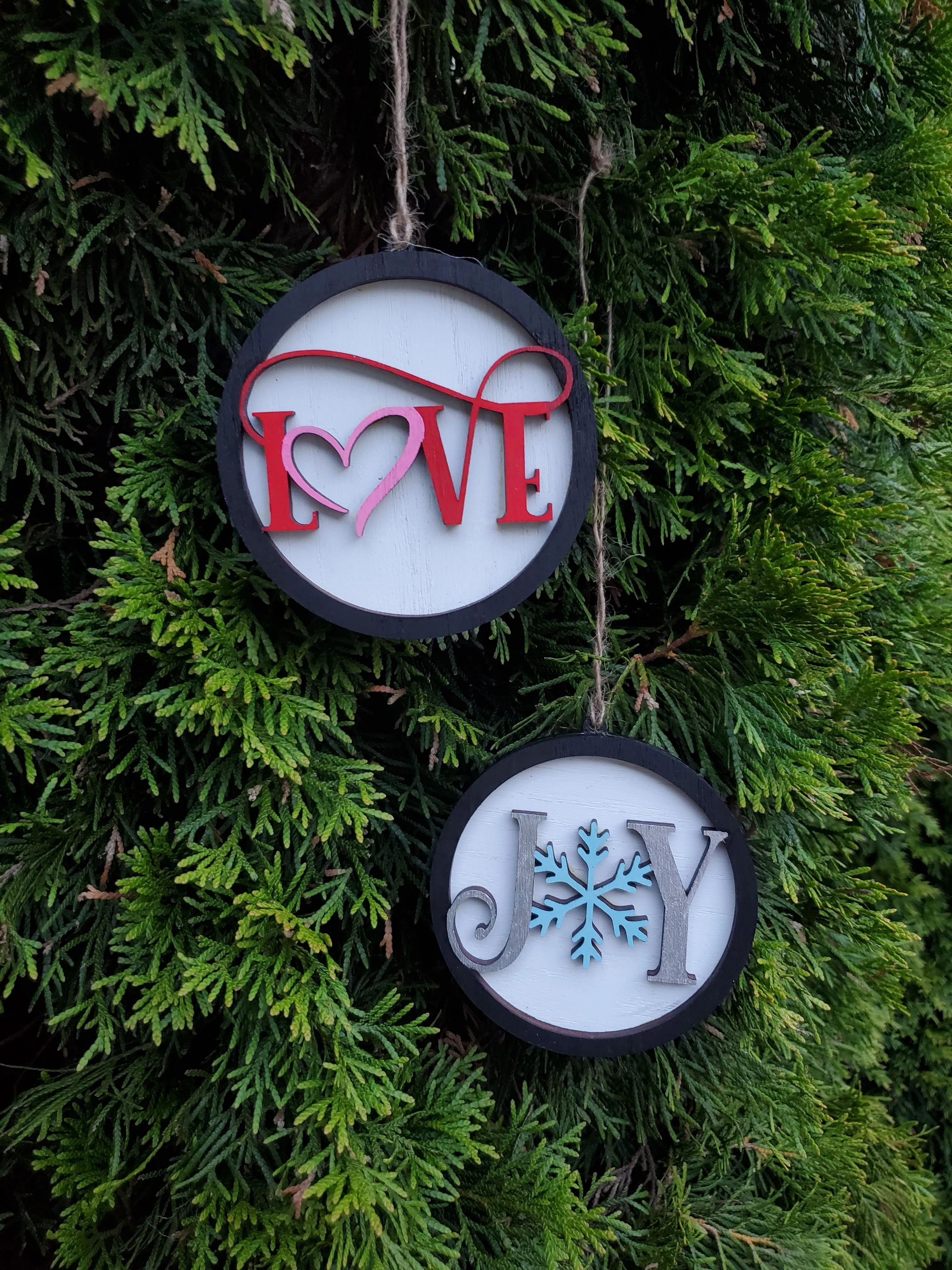 Peace Hope Joy Love Set of 4 SVG Laser ready Ornament Files Glowforge