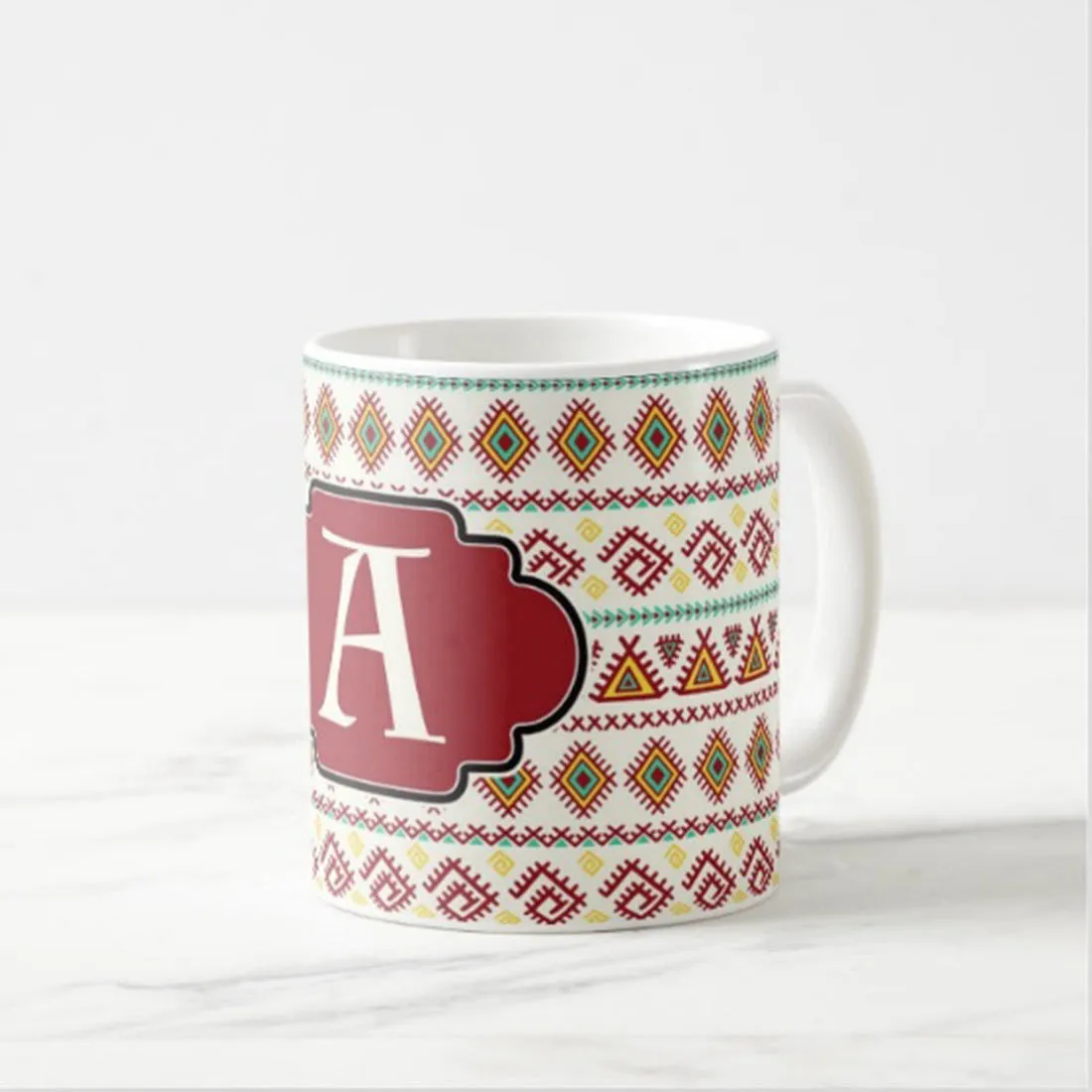 Personalized Printed Cups - Red Ethnic