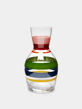 Portofino stripe hand-painted glass carafe