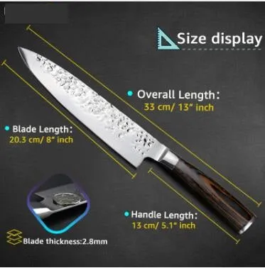 Professional Multifunctional Stainless steel Japanese Chef Kitchen Knife High Carbon Premium Quality Chef Knife