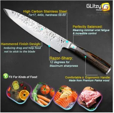 Professional Multifunctional Stainless steel Japanese Chef Kitchen Knife High Carbon Premium Quality Chef Knife