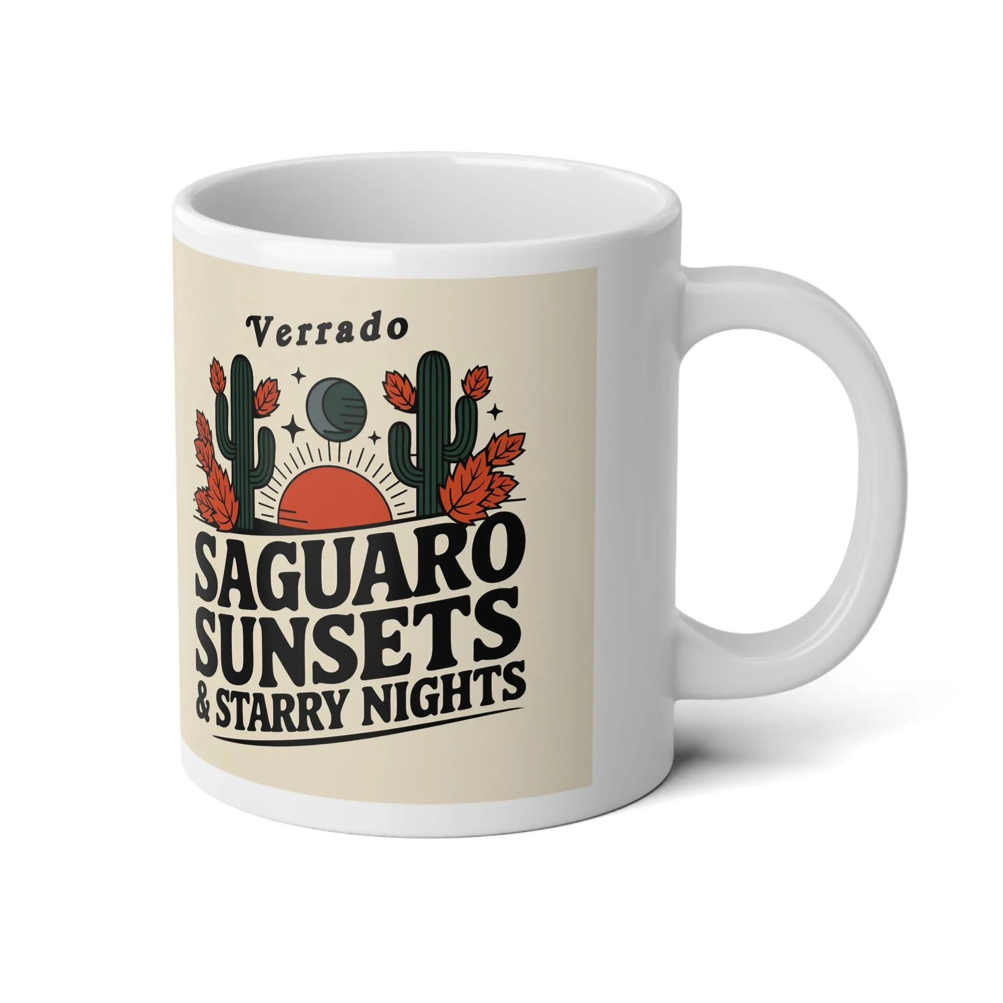 "Saguaro Sunsets & Starry Nights Verrado" Jumbo Mug – 20oz Ceramic Beauty