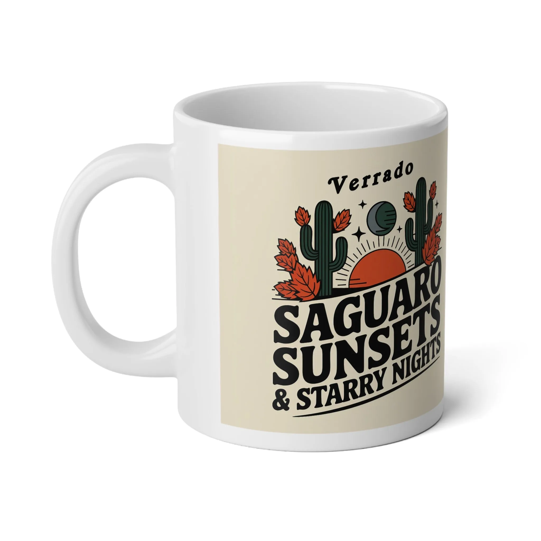 "Saguaro Sunsets & Starry Nights Verrado" Jumbo Mug – 20oz Ceramic Beauty