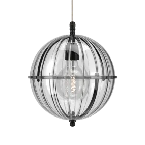 Ribbed Glass Globe Pendant Light Grafton