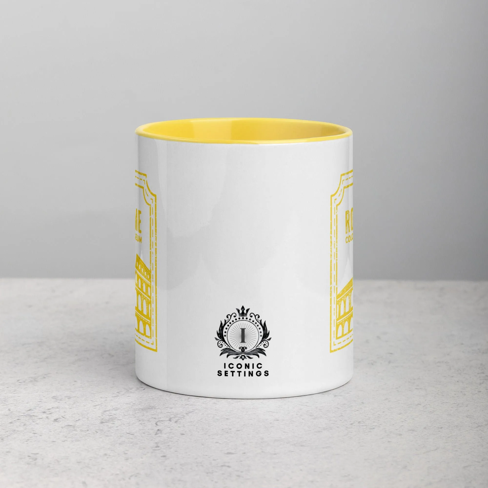 Rome Colosseum Mug with Color Inside - Yellow