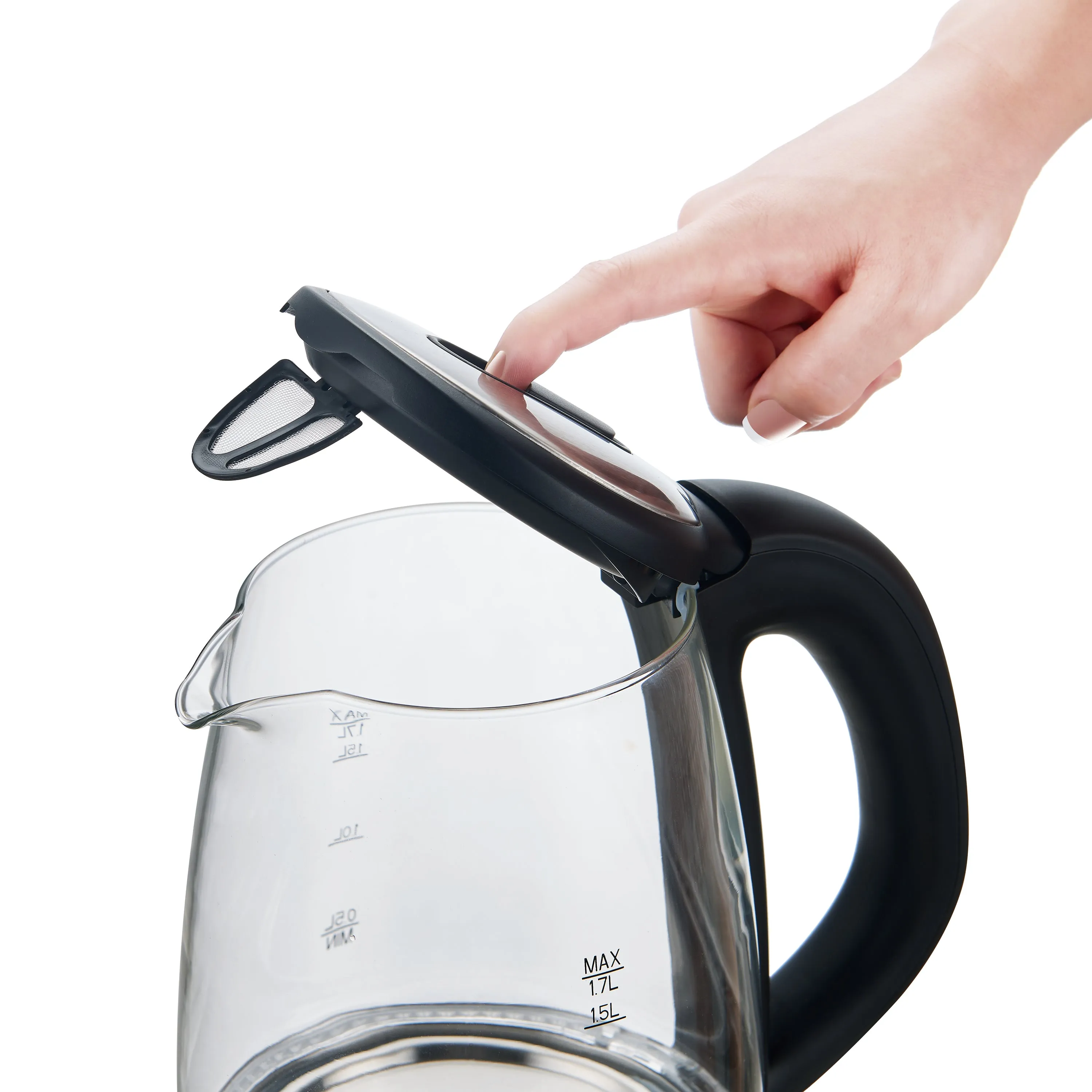 Salton 1.7 L (1.8 qt.) Cordless Electric Glass Kettle