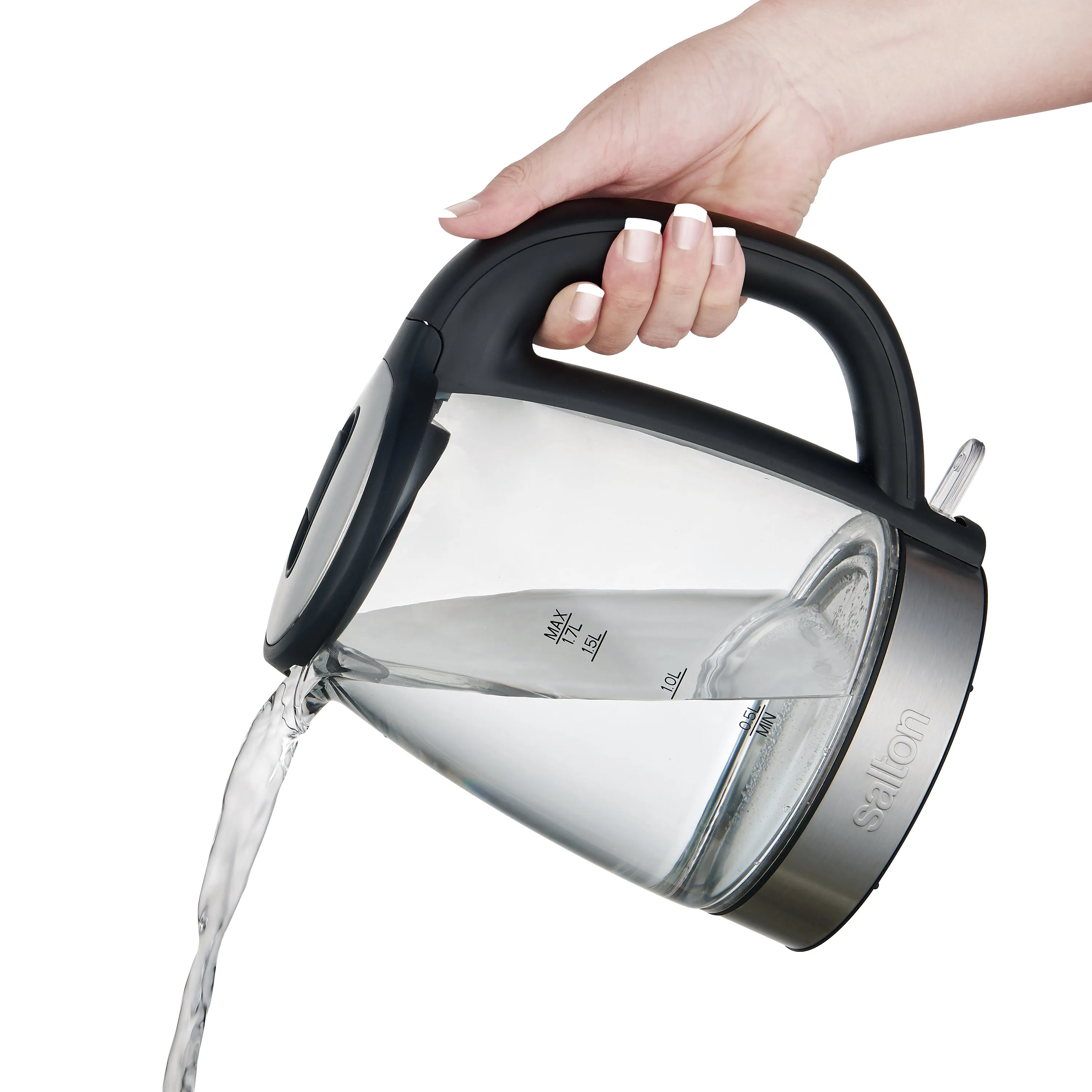 Salton 1.7 L (1.8 qt.) Cordless Electric Glass Kettle