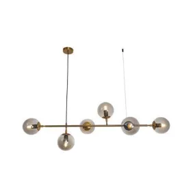 Satin Gold Chandelier with Smoke Colour Glass CH508/6 GD/SM Bright Star