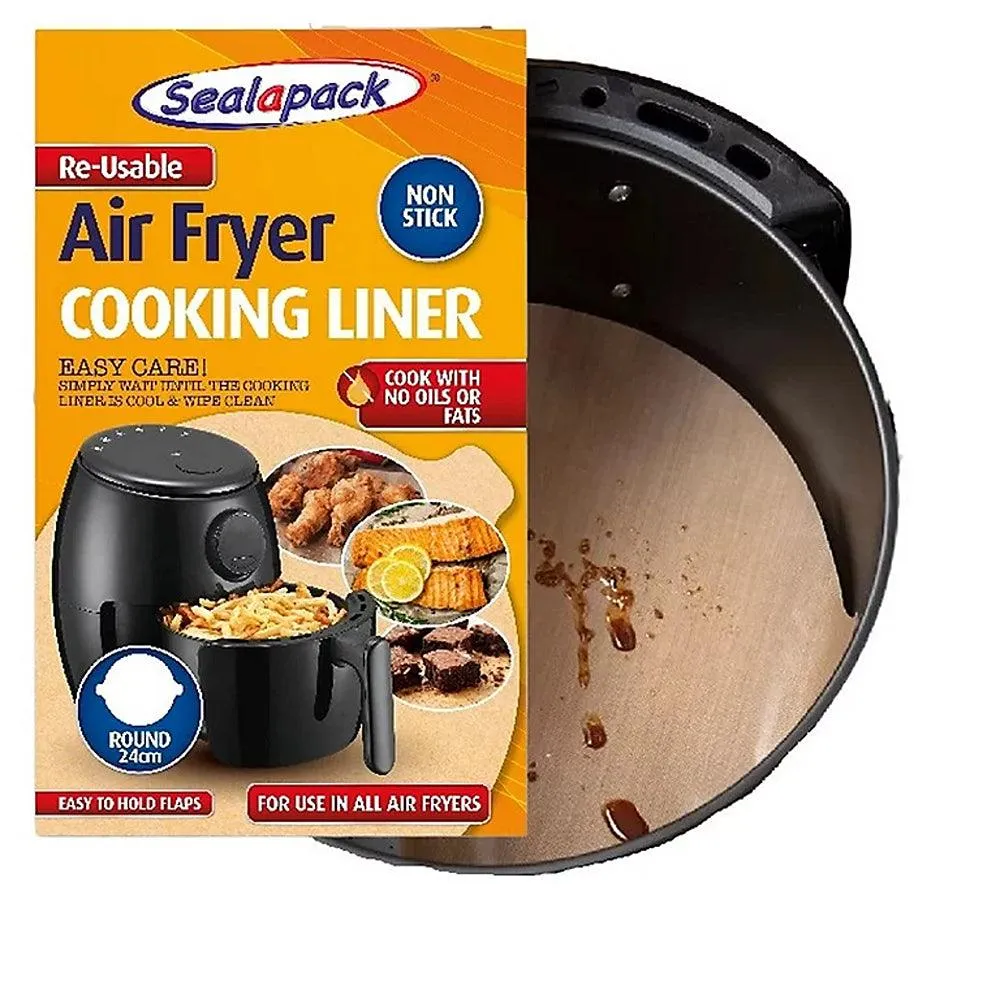 Sealapack Reusable Air Fryer Cooking Liner Round Sheet | 24cm