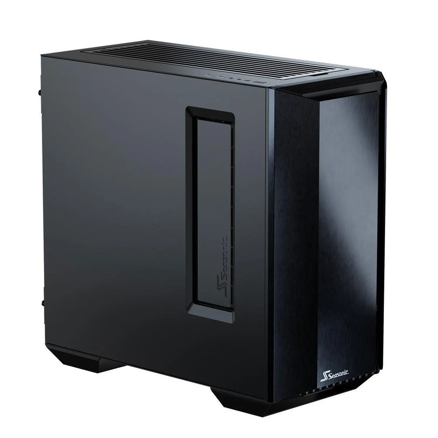 Seasonic SYNCRO Q704 Mid-Tower Case with SYNCRO DPC-850, 850W 80  Platinum, Reverse-ATX Design, CONNECT Module Cable Management Hub, Large Air Intake with Fan Control in Fanless and Cooling Mode, Side Glass Panel, Pre-installed 4 NIDEC Fans