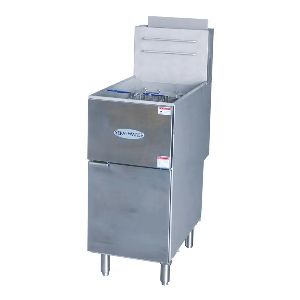 Serv-Ware SGF-50L 16", Stainless Steel 4 Tube Fryer, LPG Gas, 120,000 BTU/H