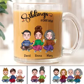 Siblings - Siblings Forever - Personalized Glass Mug