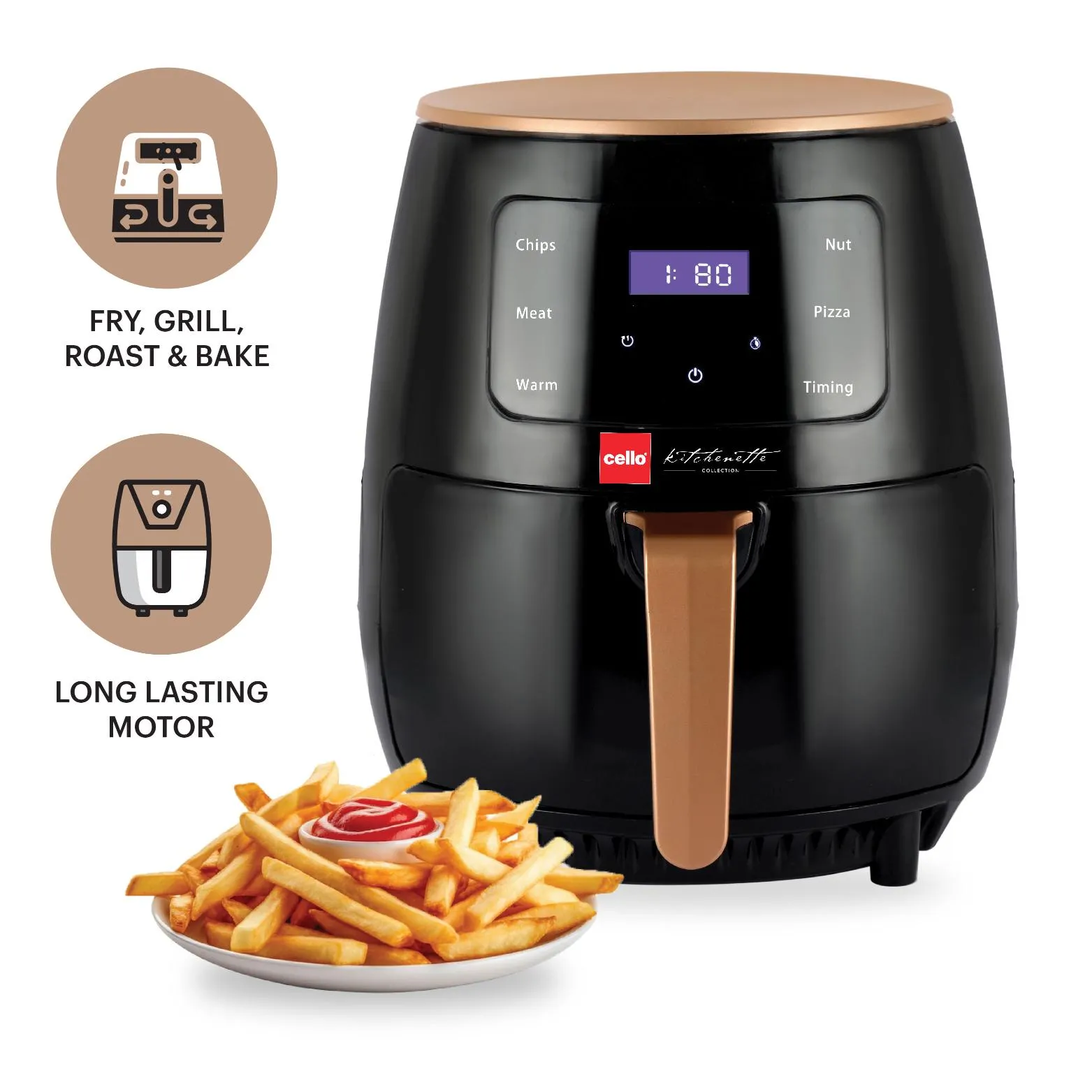 Smart Digital Air Fryer 1400W, 4.5 Liter