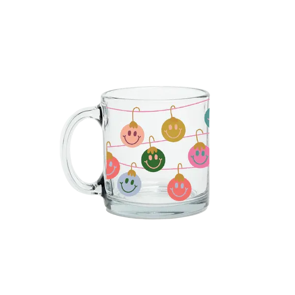 Smiley Ornament Glass Mug