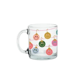 Smiley Ornament Glass Mug